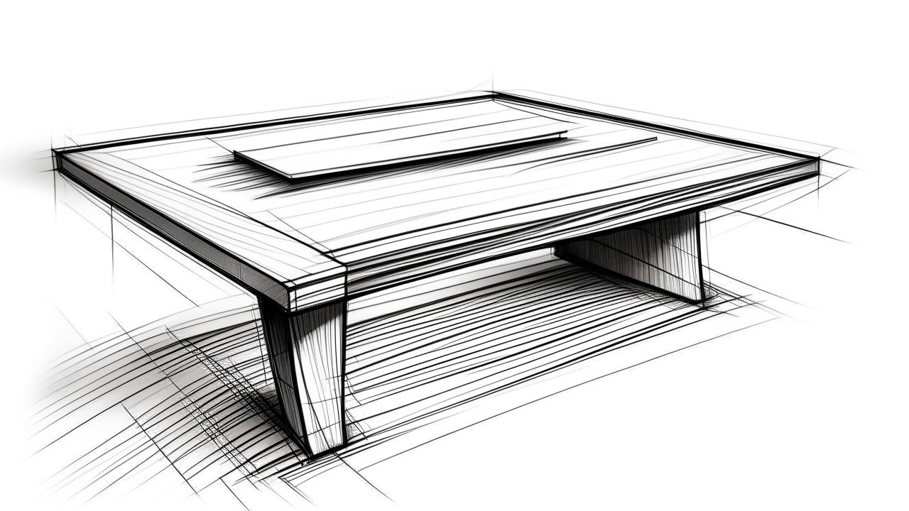 Modern Minimalist Coffee Table Sketch