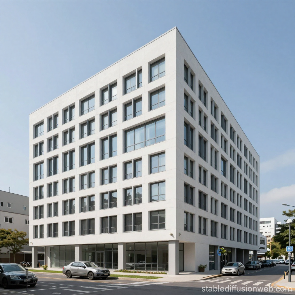 Modern Minimalist Office Building with Large Windows