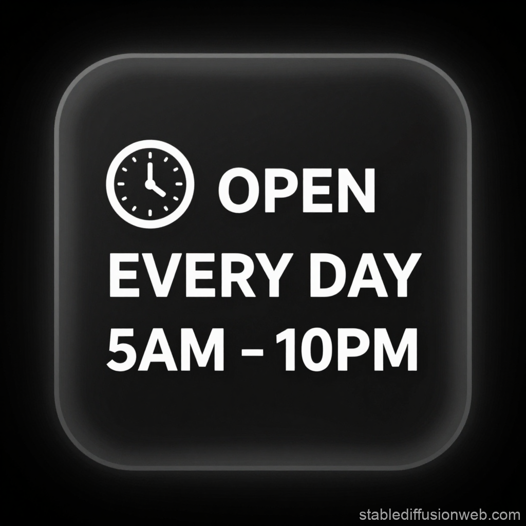 Modern Minimalist Open Every Day Sign