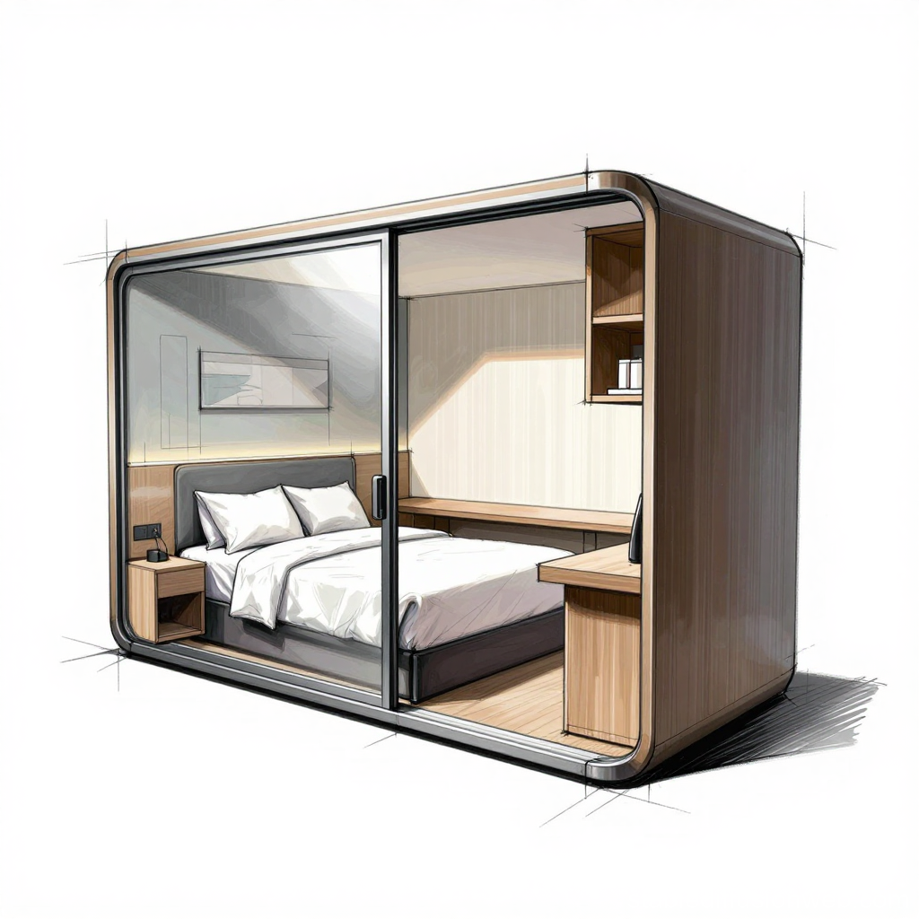 Modern Modular Hotel Room Design Concept