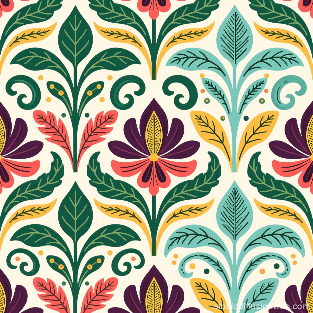 Modern Ornamental Floral Seamless Pattern