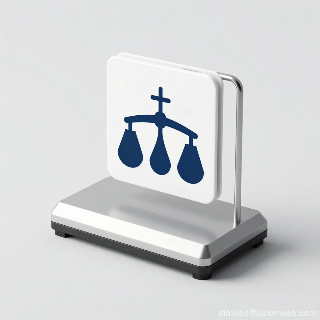 Modern Regulator Platform with Balance Scale Icon