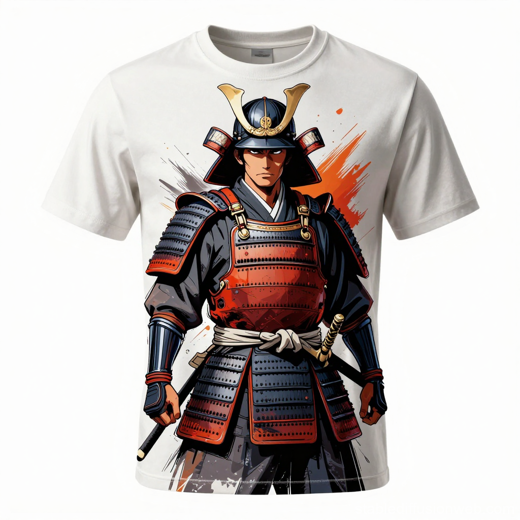 Modern Samurai Streetwear T-Shirt Design