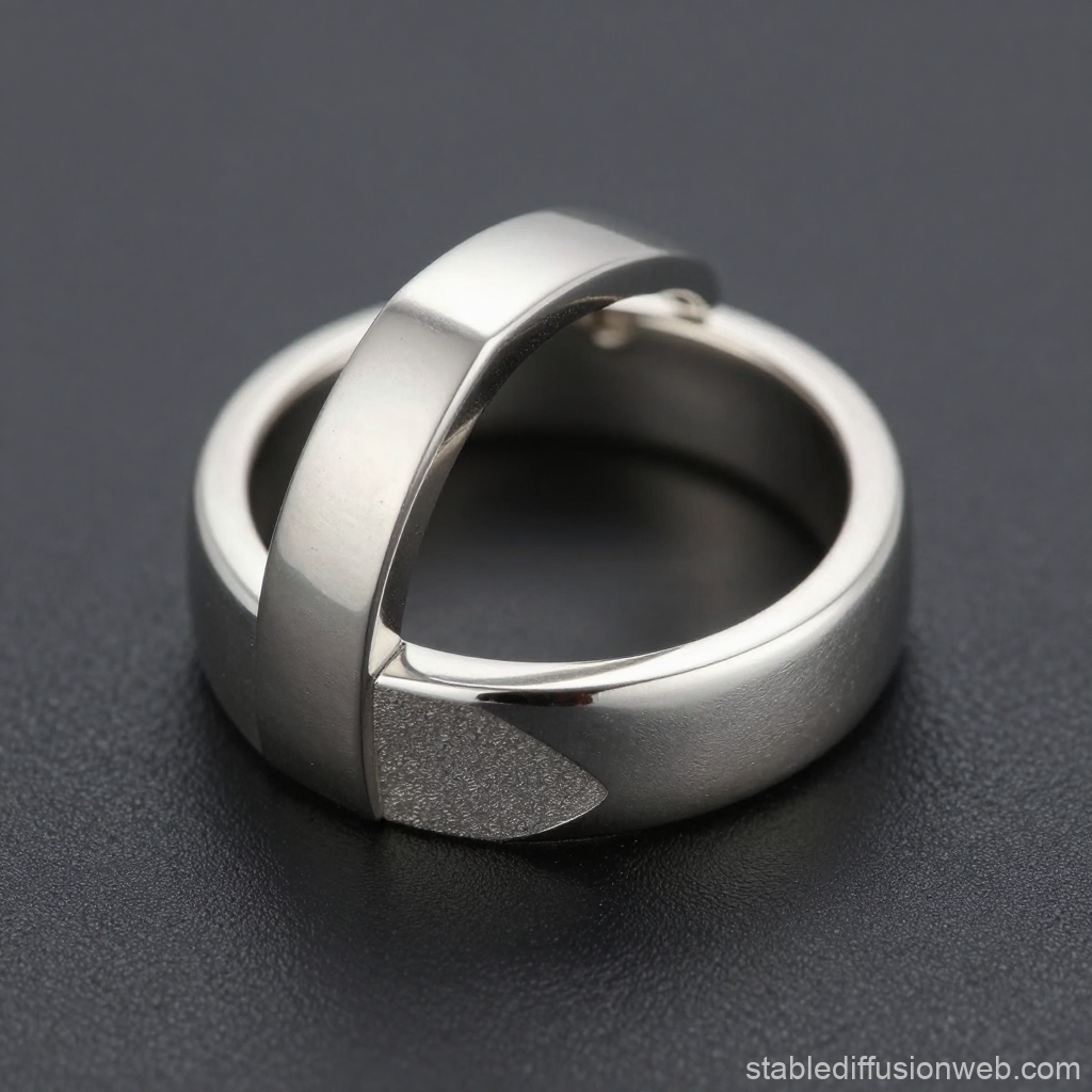 Modern Silver Ring with Unique Cut Corner Design