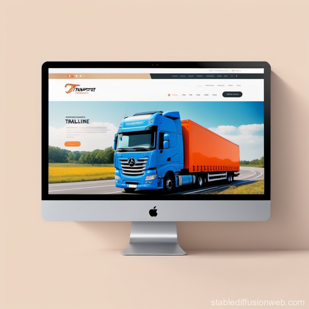 Modern Trucking Website Displayed on iMac