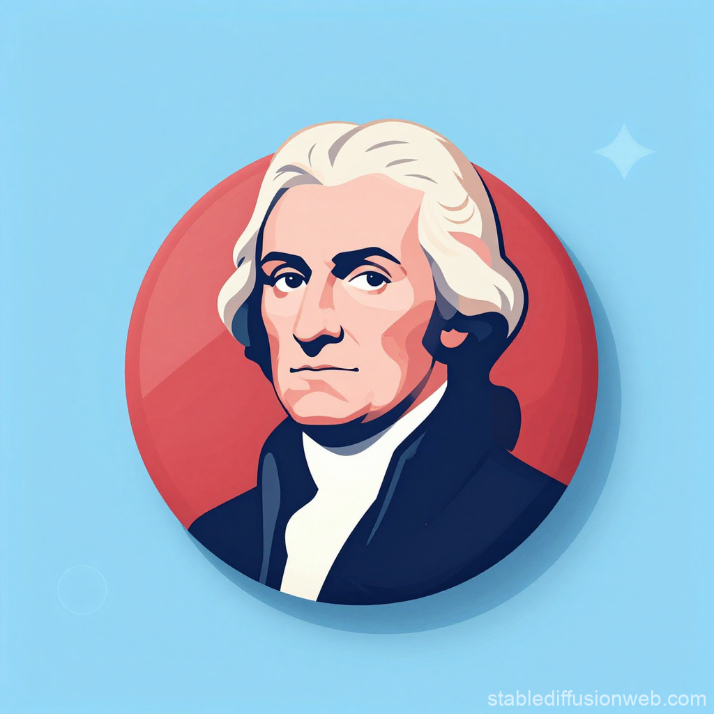 Modern Vector Portrait of George Washington Badge