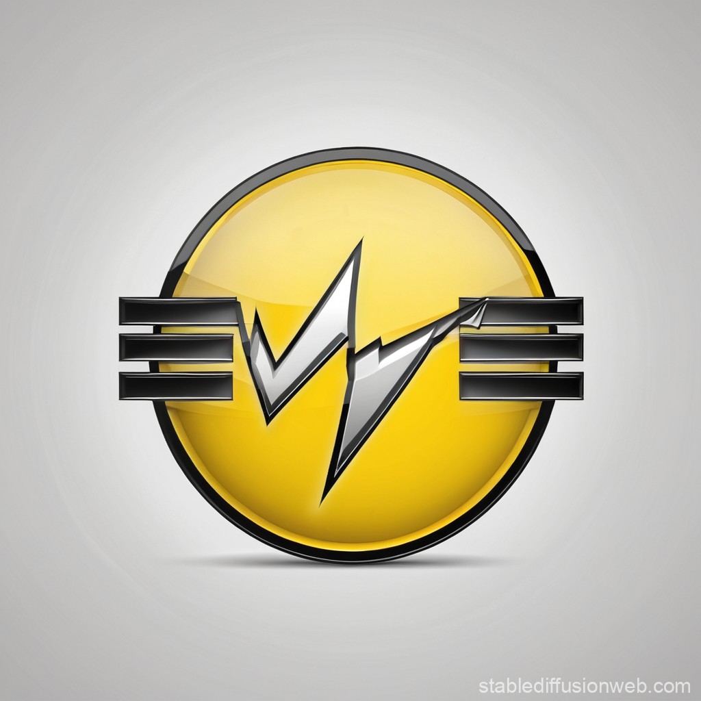 Modern Yellow and Black Abstract Logo with Sharp Metallic Elements