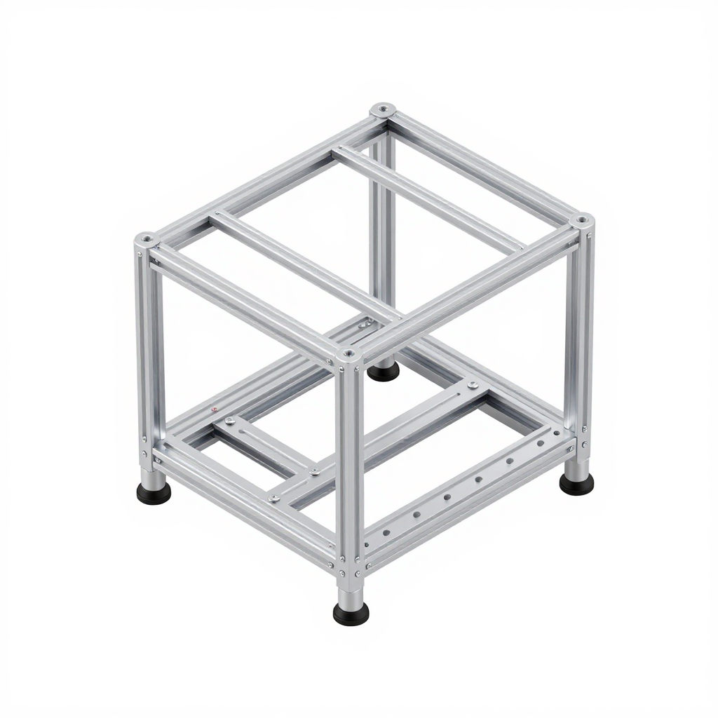 Modular Aluminum Robot Chassis Frame in Isometric View
