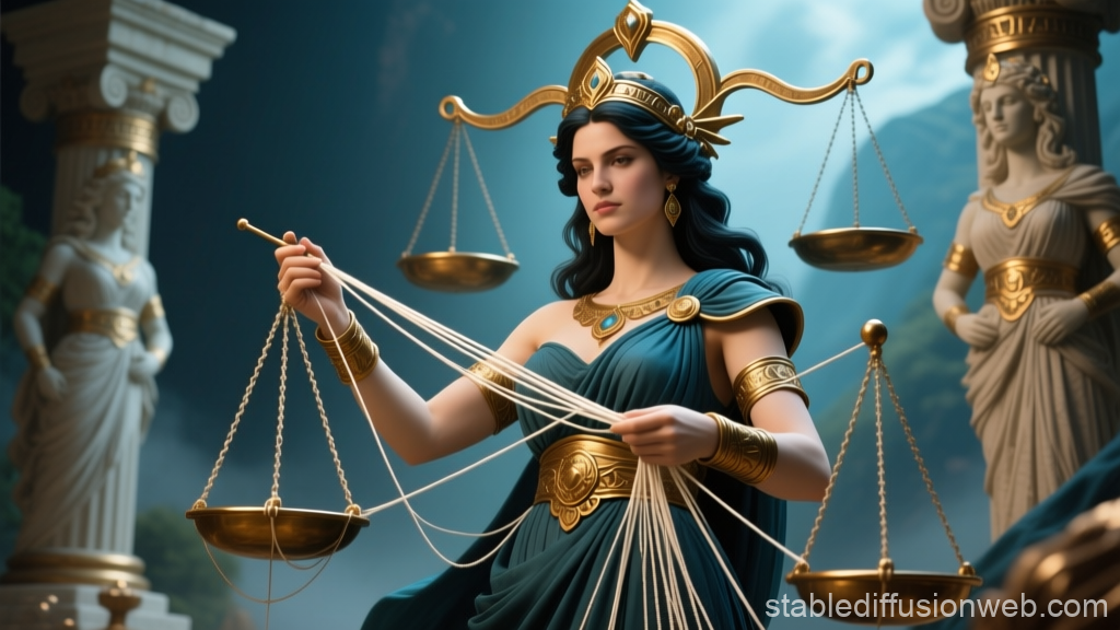 Moira, Goddess of Fate Weaving Destiny