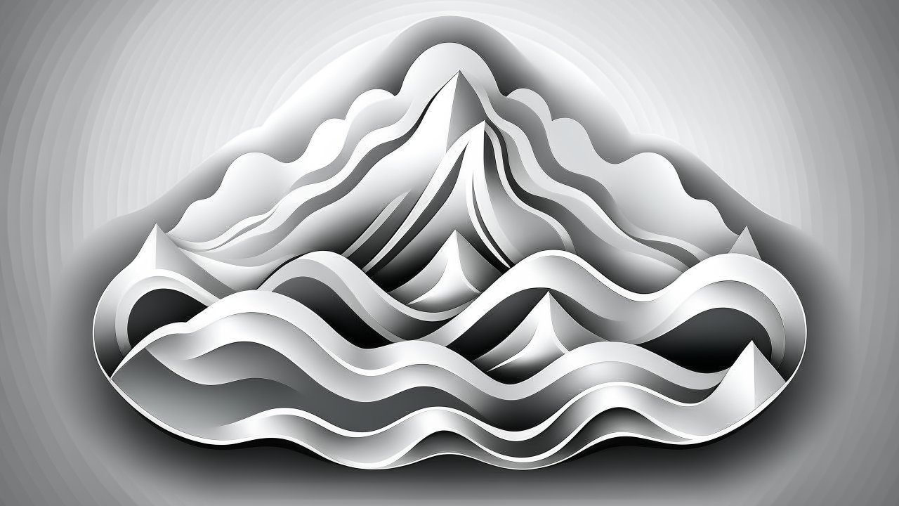 Monochrome Abstract Mountain Waves