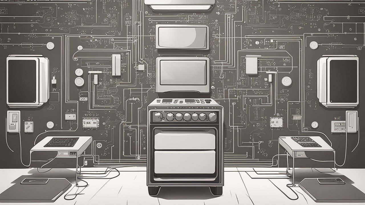 Monochrome Kitchen Appliances Integrated with Circuit Board Design