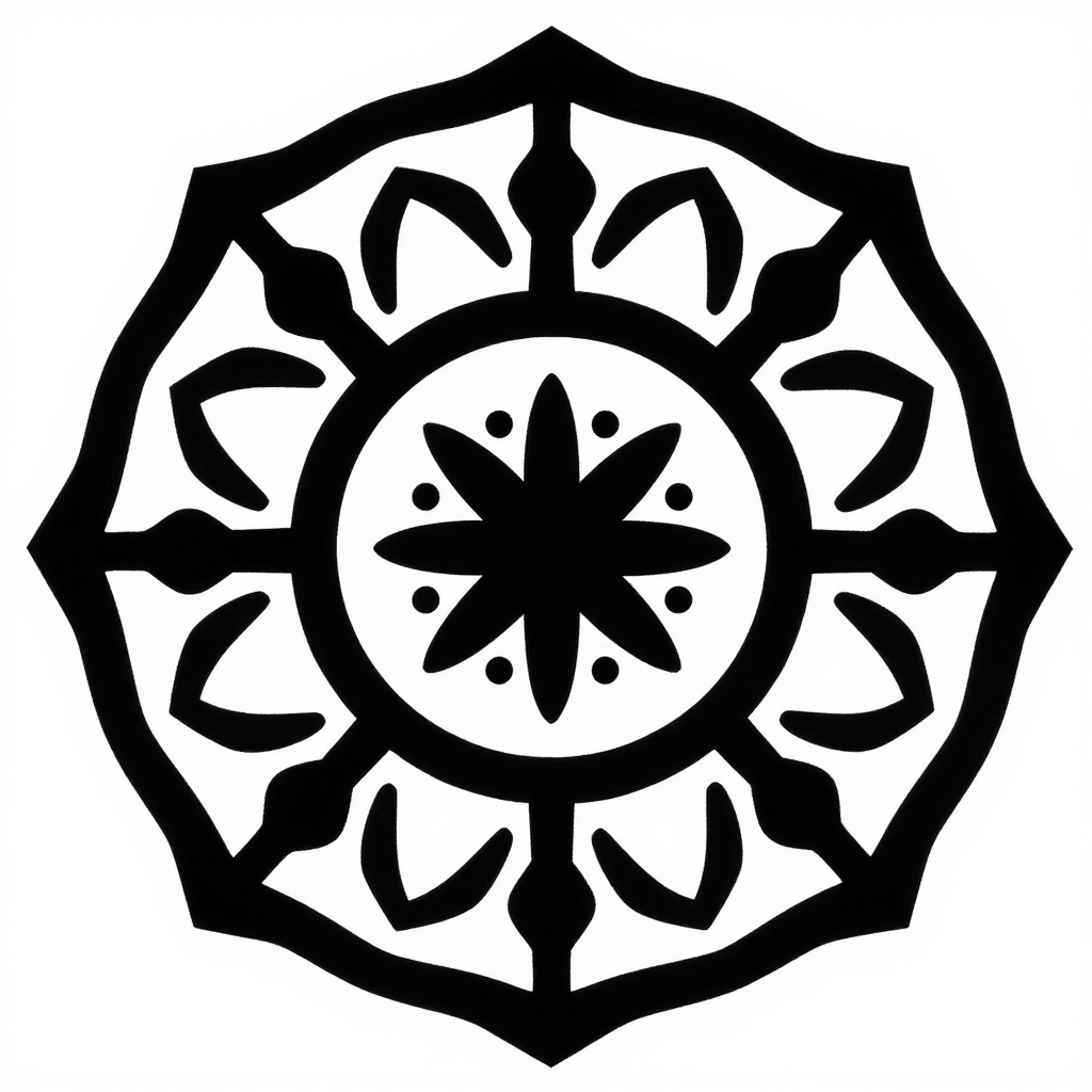Monochrome Mandala Silhouette