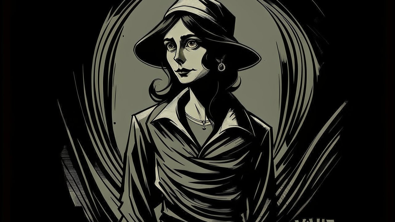 Monochrome Portrait of a Woman in Vintage Style