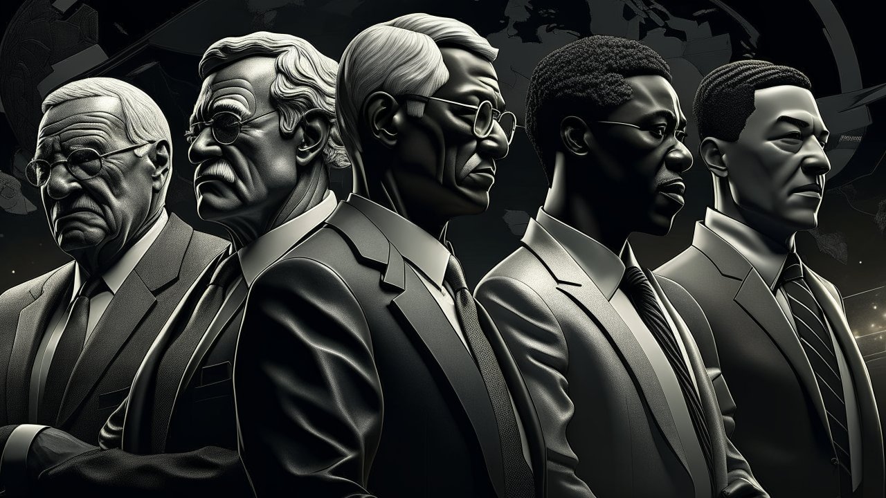 Monochrome Portraits of Distinguished Men in Suits