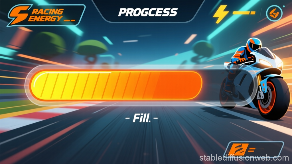 Motorcycle Racing Energy UI Progress Bar
