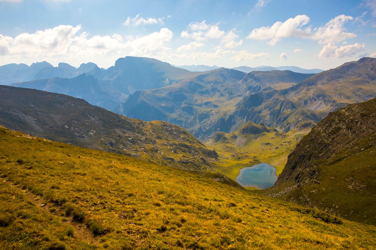 Mountain Landscape with Lake and Clear Sky