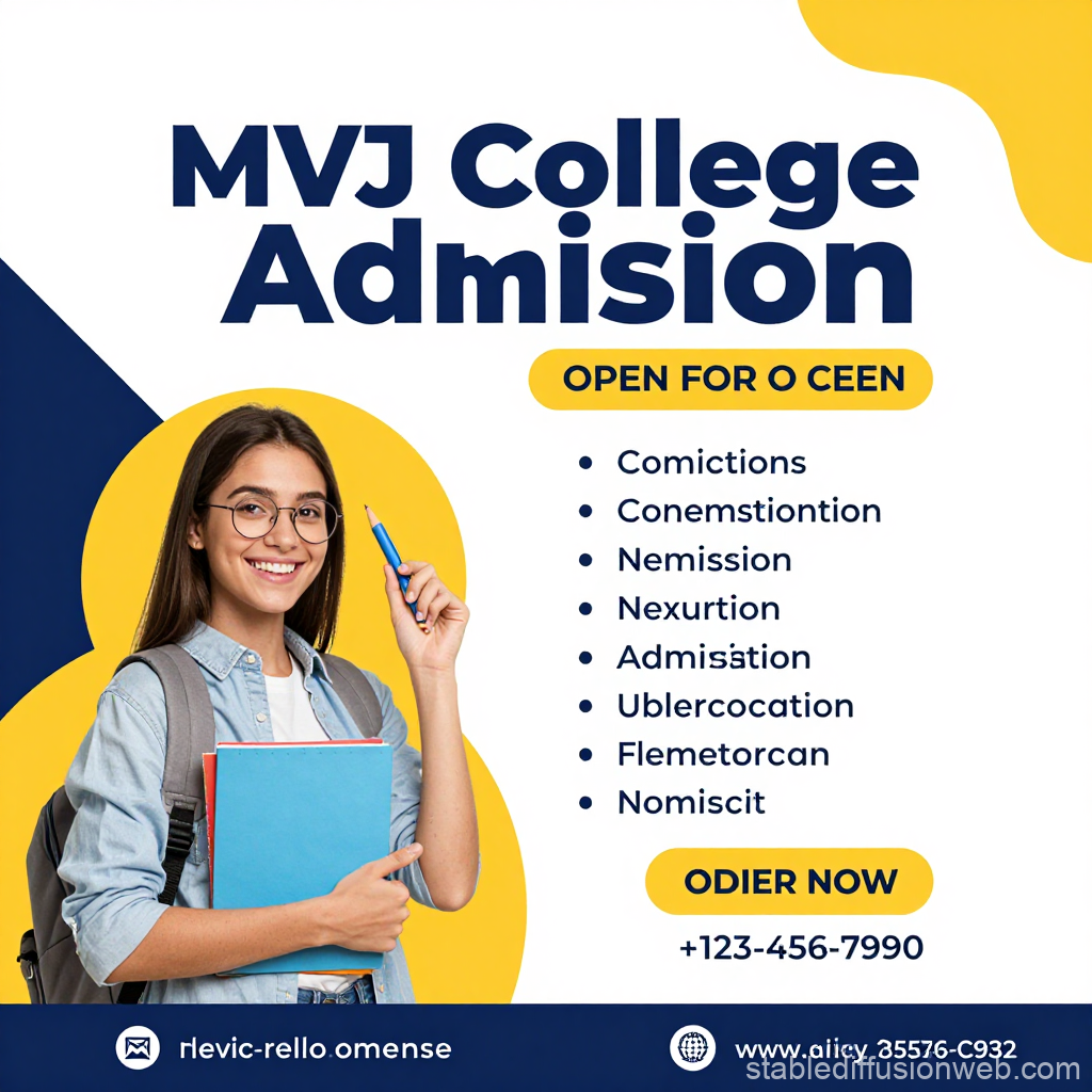 MVJ College Admission Flyer with Student Image