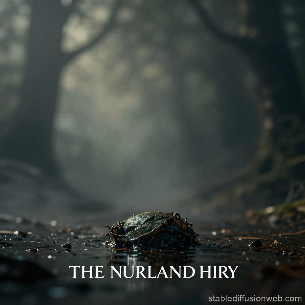 Mysterious Forest Orb on Wet Ground