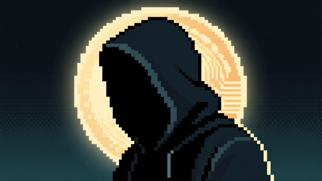 Mysterious Hooded Figure in Pixel Art Style