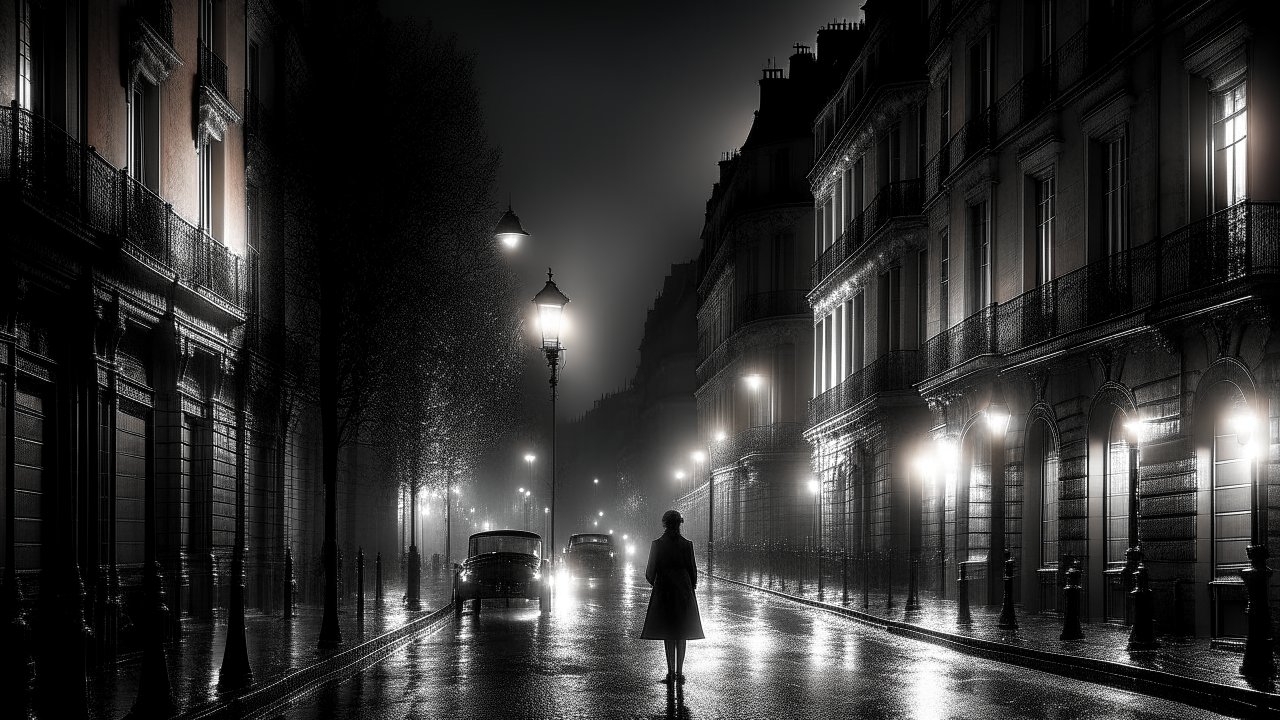Mysterious Night Walk on a Rainy Vintage Street