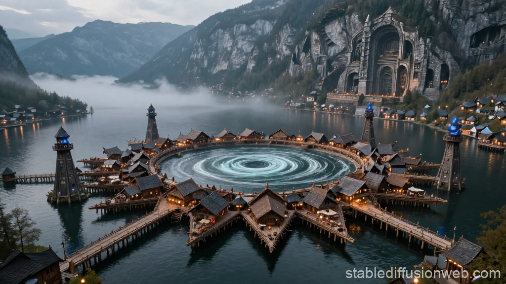 Mystical Circular Floating Village with Whirlpool