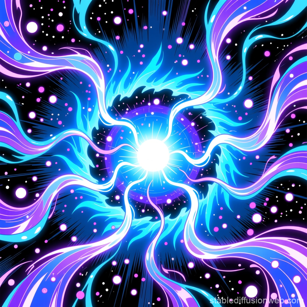 Mystical Energy Aura Flow in Cosmic Space