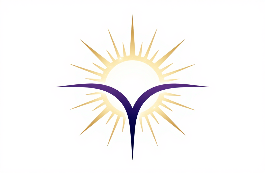 Mystical Soul Journey Logo with Radiant Sun