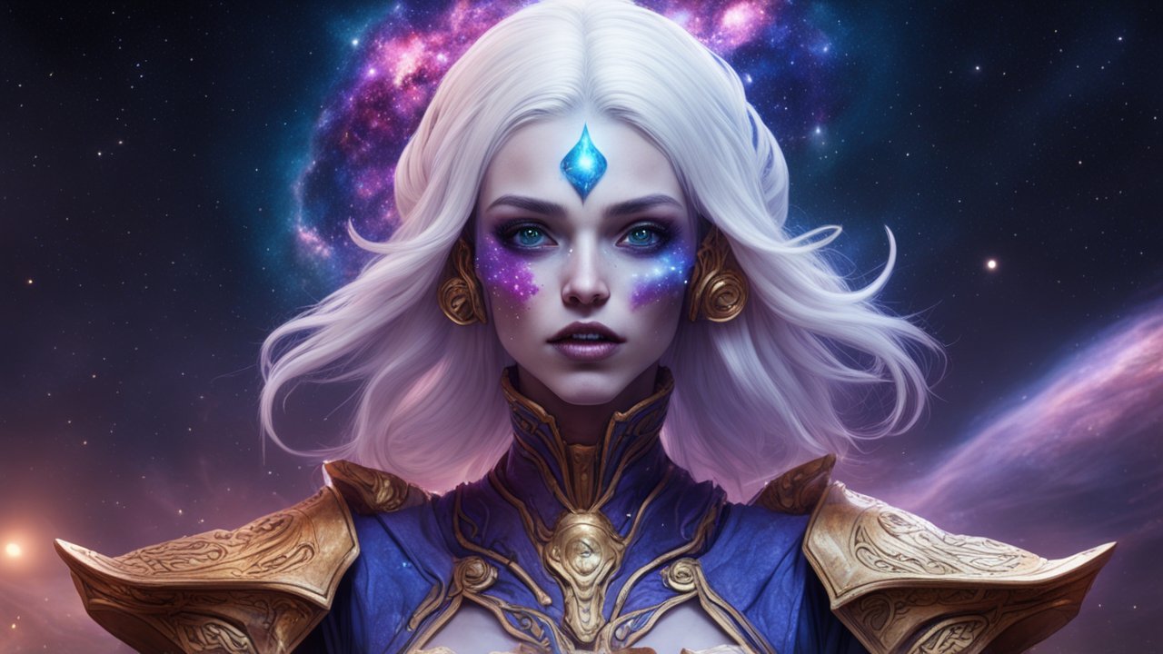 Mystical Space Mage with Cosmic Aura