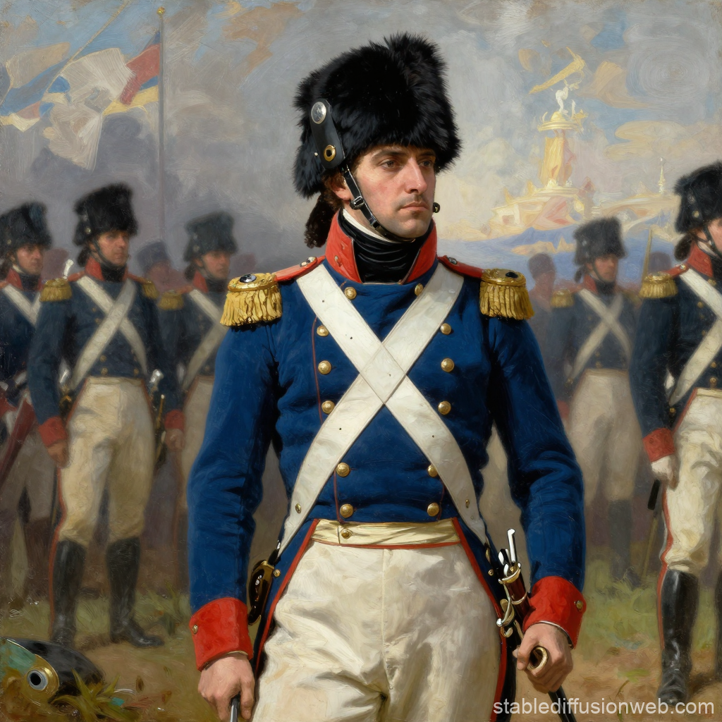 Napoleonic Grenadier at Austerlitz in Full Uniform