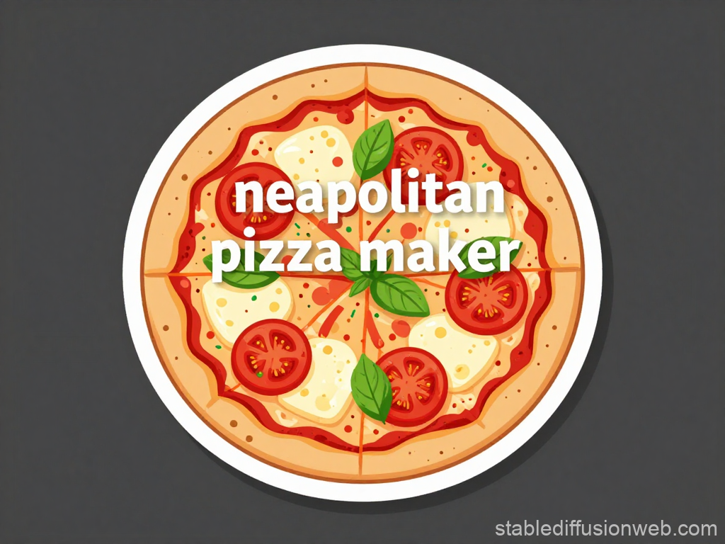 Neapolitan Pizza Maker Sticker Illustration