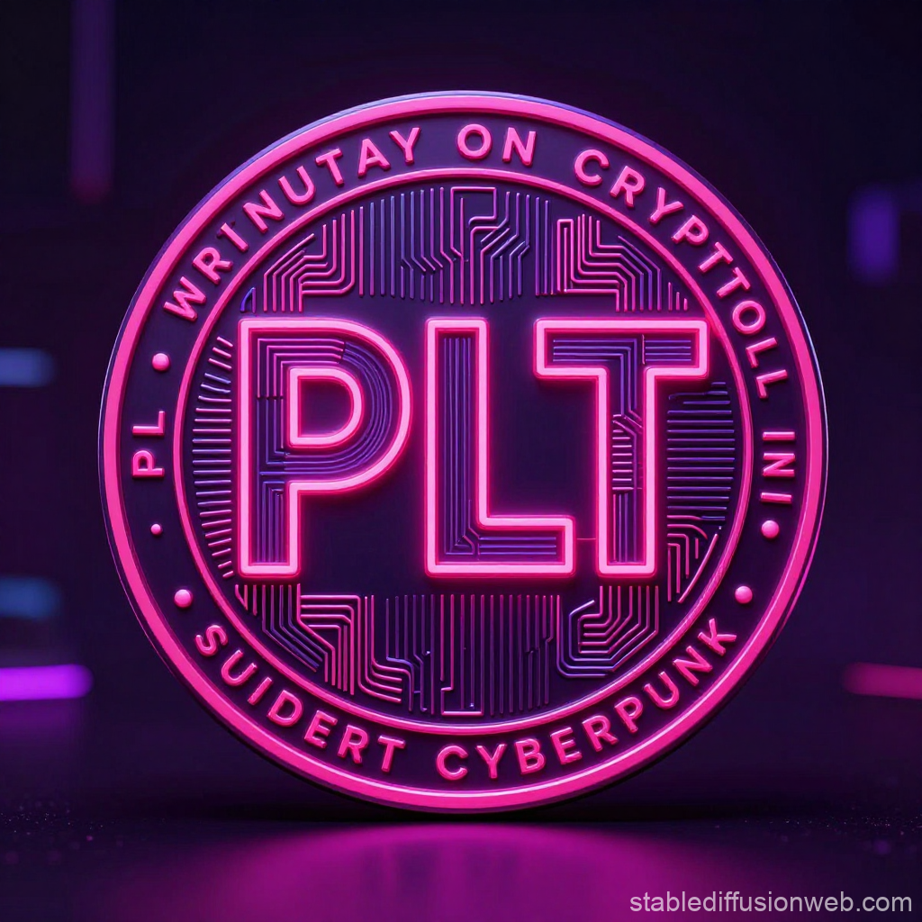 Neon Cyberpunk Crypto Logo PLT