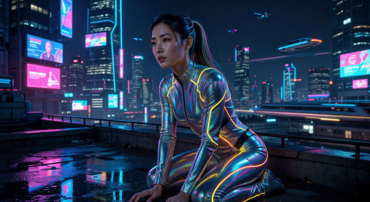 Neon Dreamer: Cyberpunk Portrait
