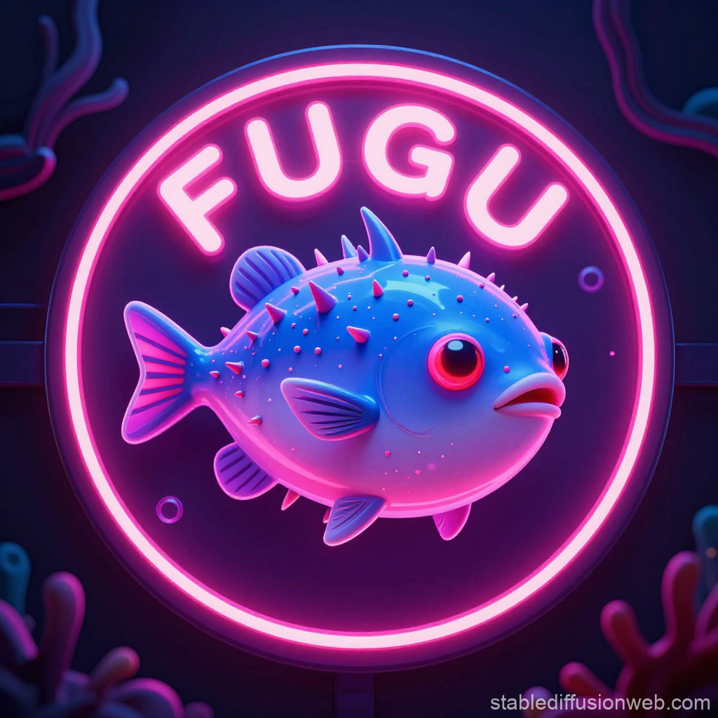 Neon Glowing Fugu Pufferfish Avatar