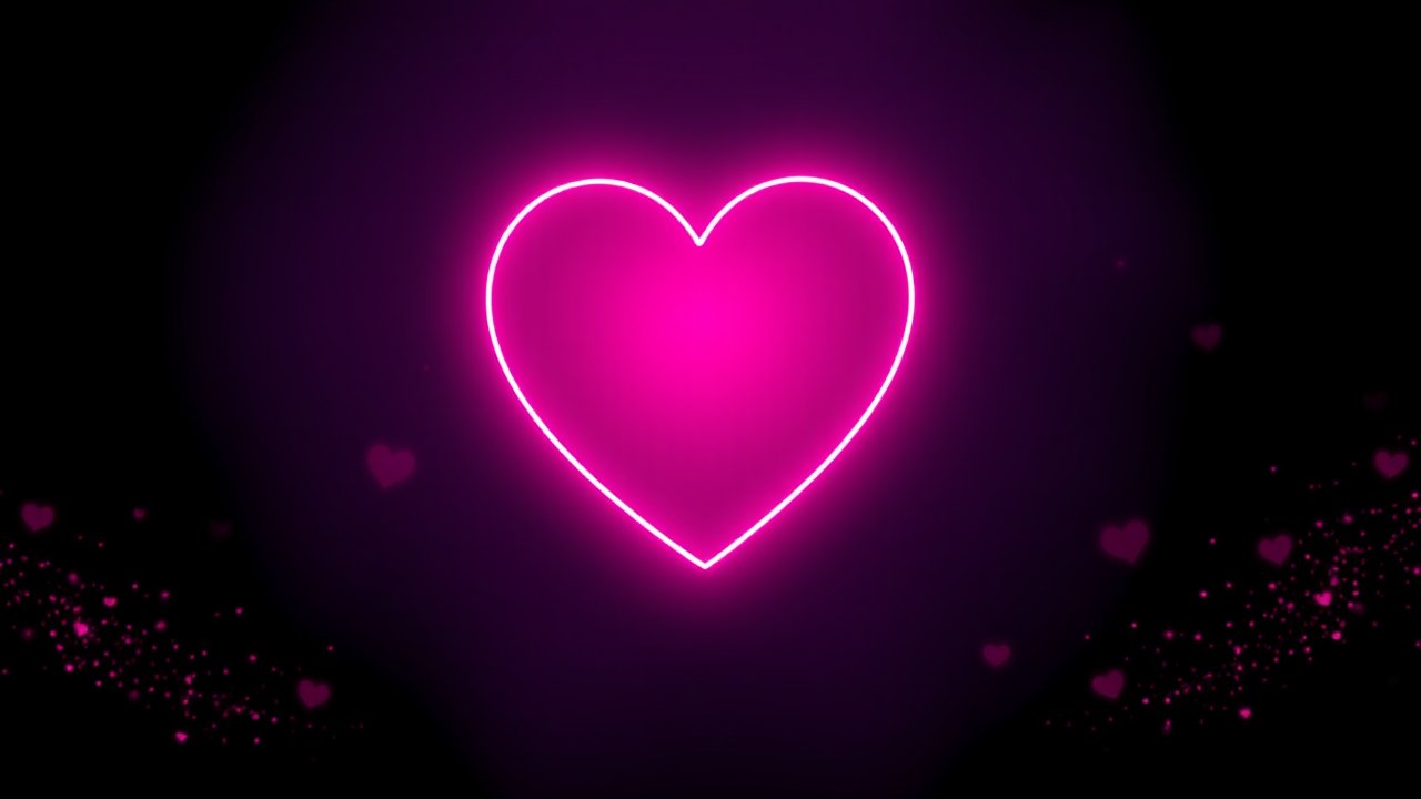 Neon Pink Heart Valentine's Day Background