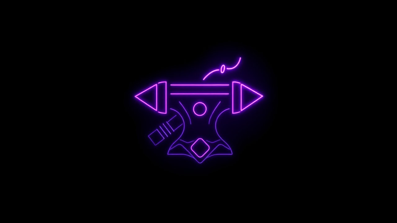 Neon Purple Anvil Icon with Futuristic Glow