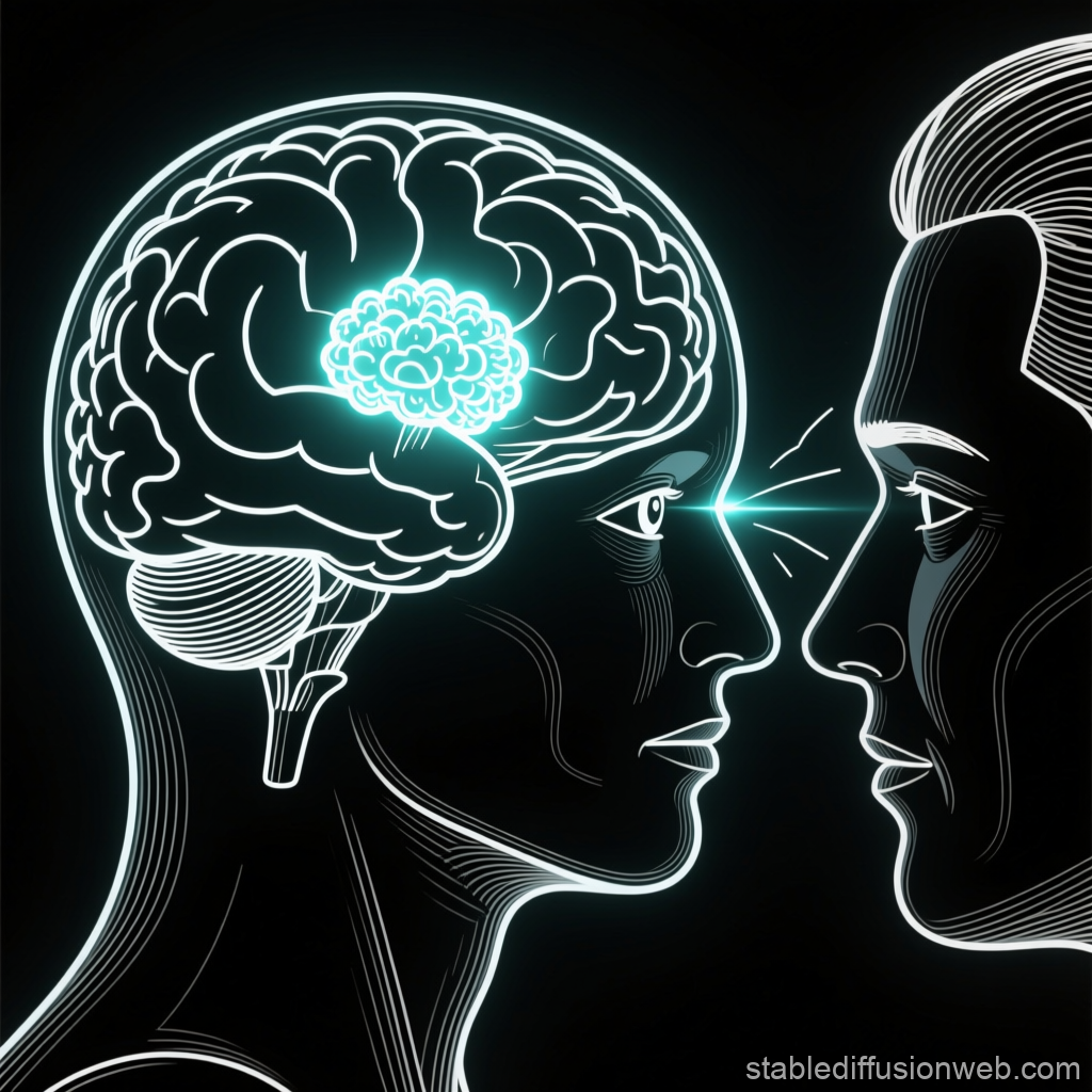 Neural Connection and Eye Contact Between Two Minds