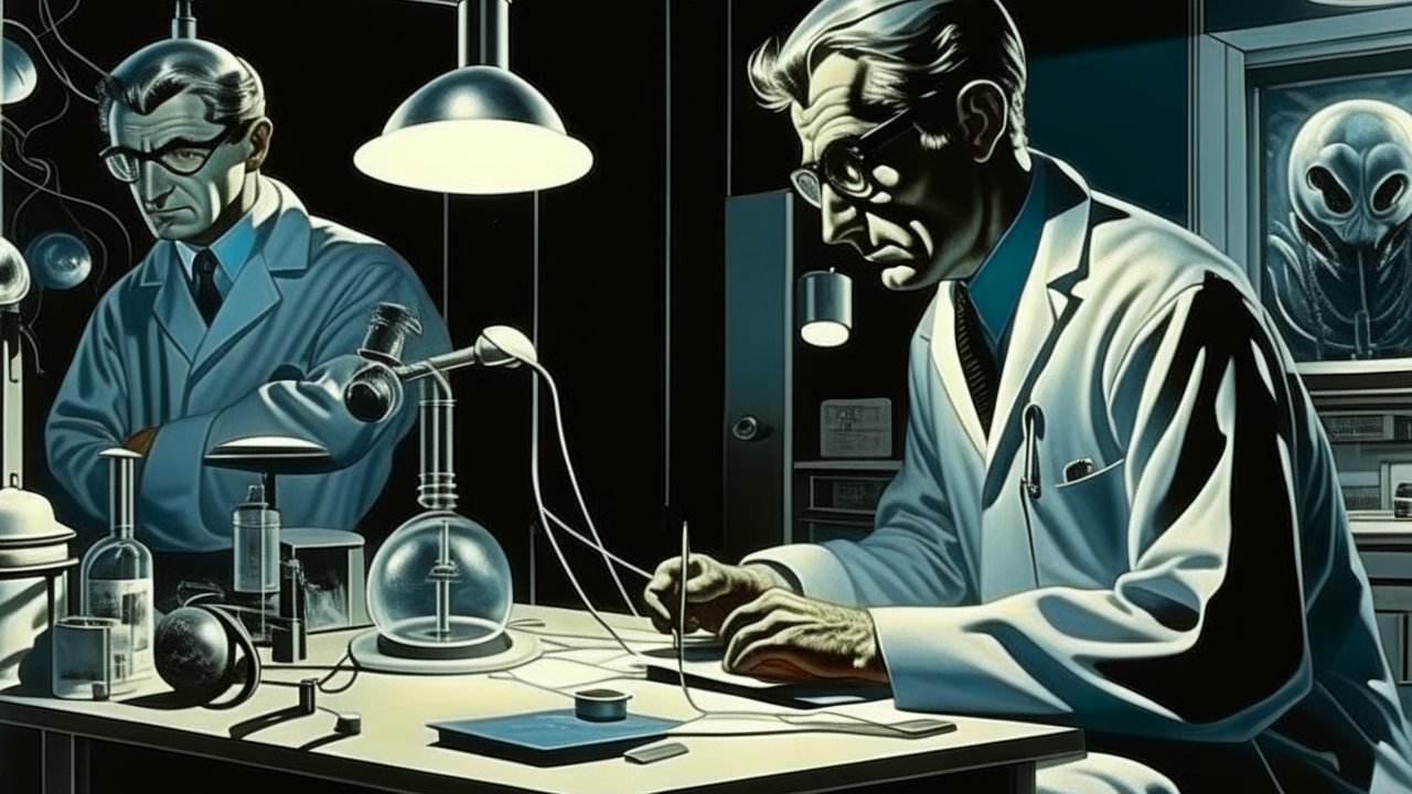 Neurosurgeons at Work in a Retro Laboratory