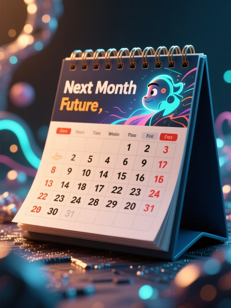 Next Month Future Themed Desk Calendar