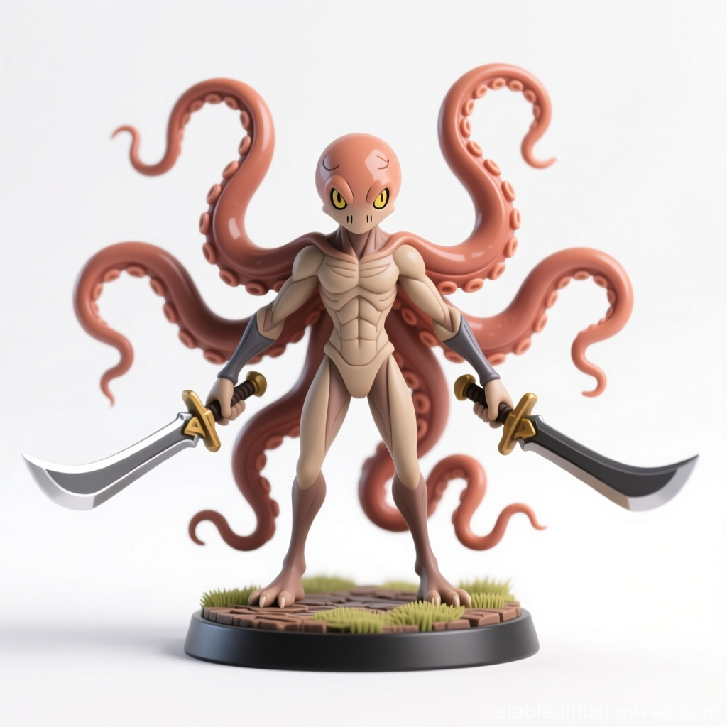 Octopus Swordsman Miniature Figurine