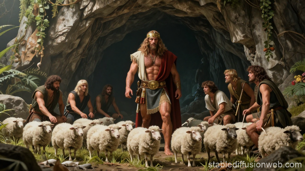 Odysseus Leading His Men Out of the Cyclops' Cave