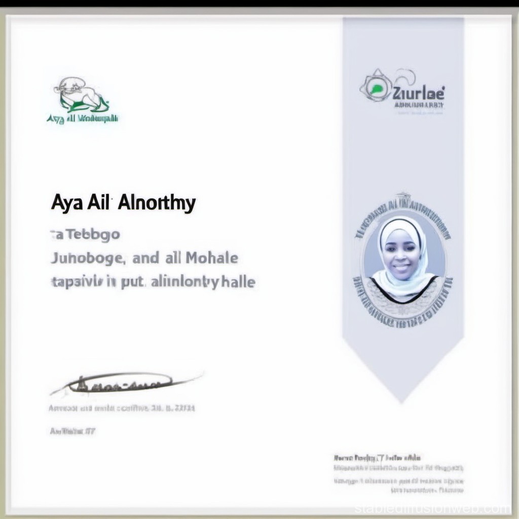 Official Certificate with Portrait and Logo