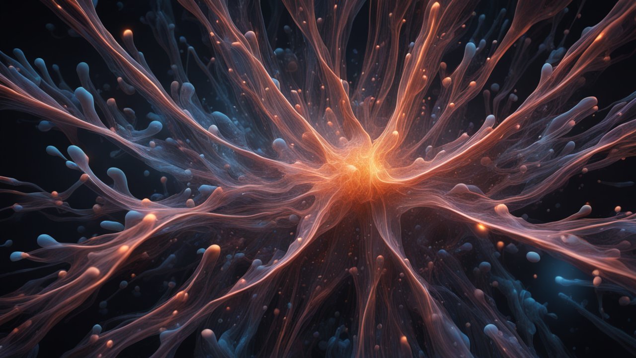 Organic Multicellular Network with Glowing Connections