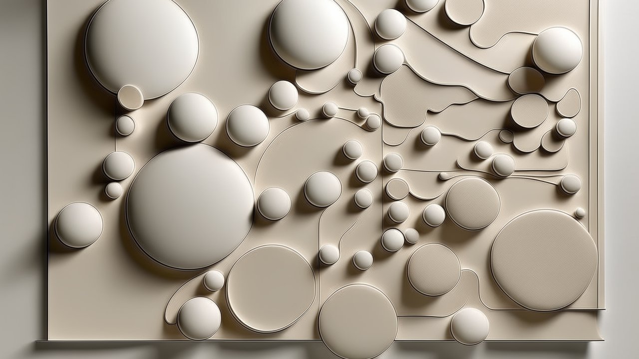 Organic Sculpture Wall with Rounded Shapes