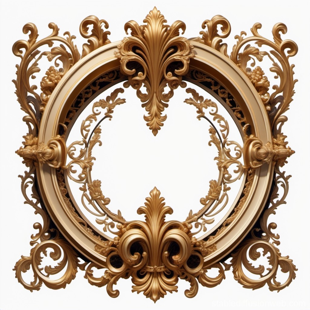 Ornate Golden Baroque Frame with Intricate Scrollwork