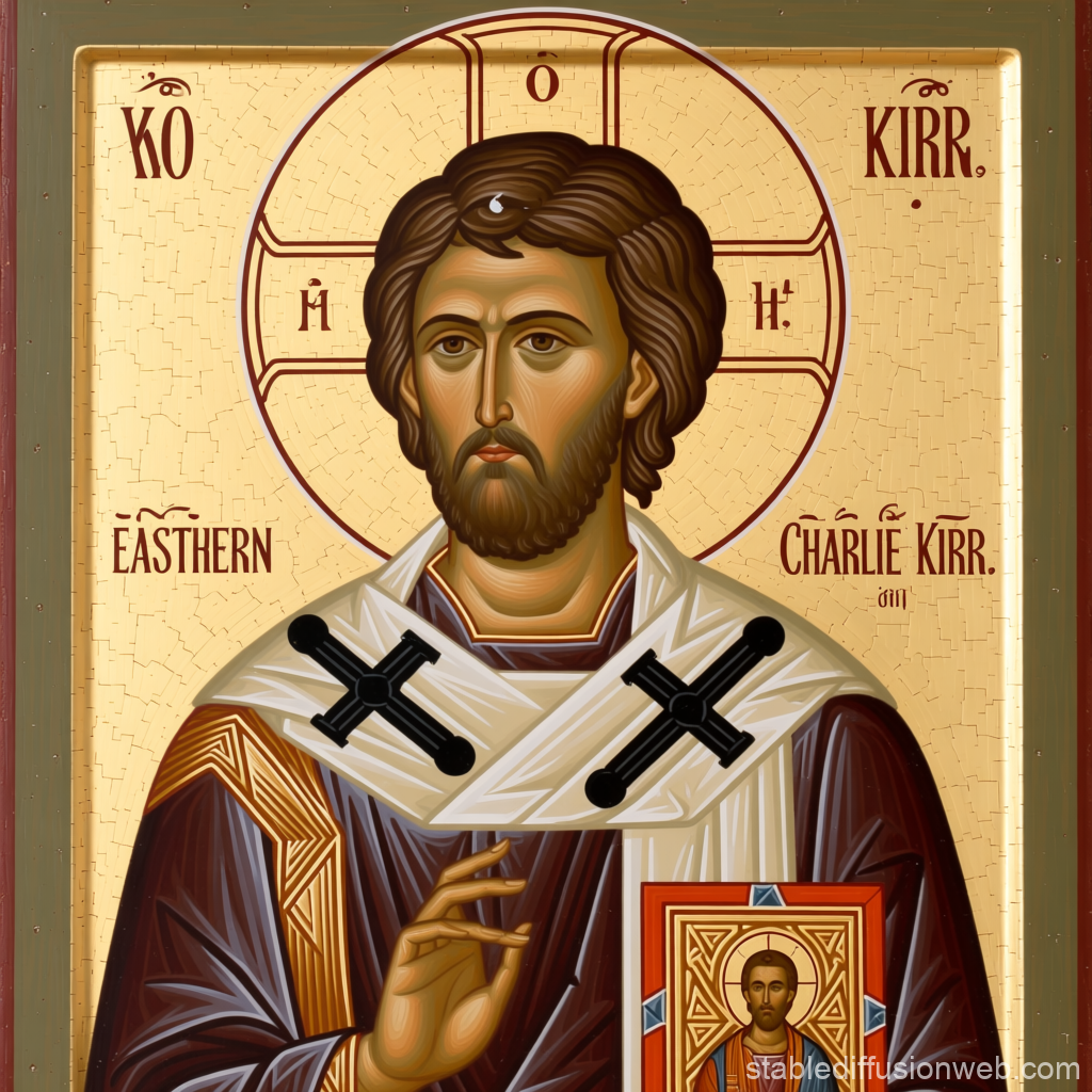 Orthodox Icon Style Portrait of Charlie Kirk