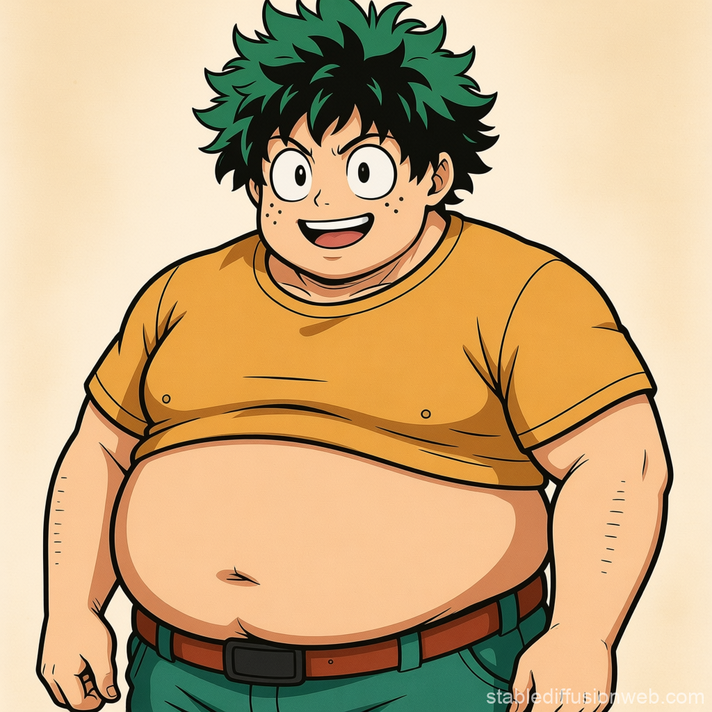 Overweight Izuku Midoriya in Casual Outfit