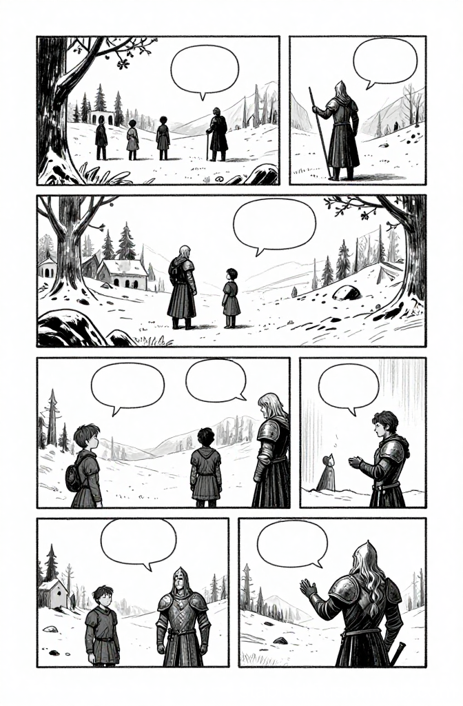 Paladin Training in a Snowy Landscape Comic