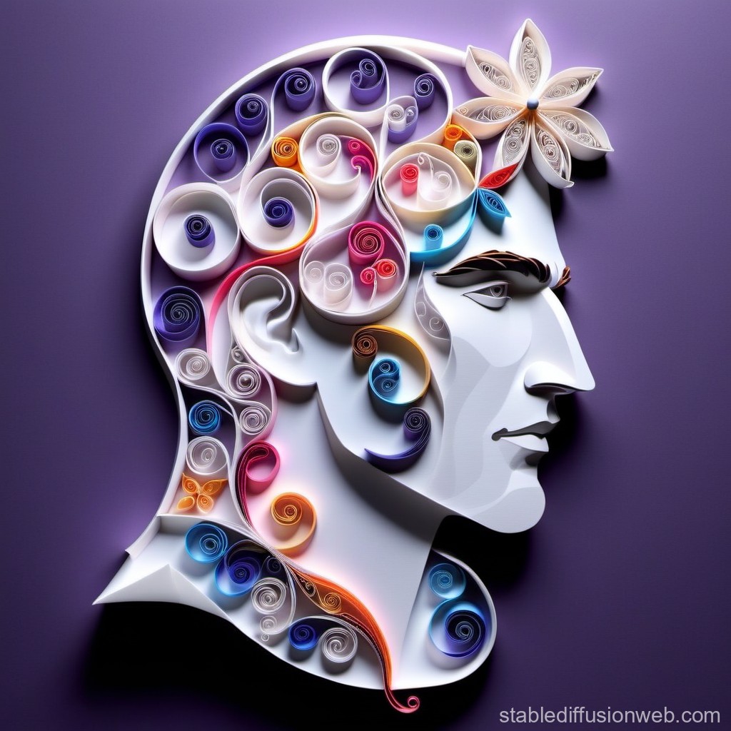 Paper Quilling Portrait of a Classical Profile