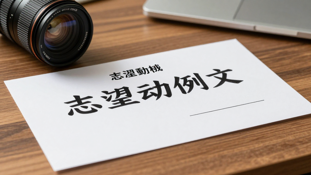 Paper with Chinese Characters on Wooden Desk with Camera Lens