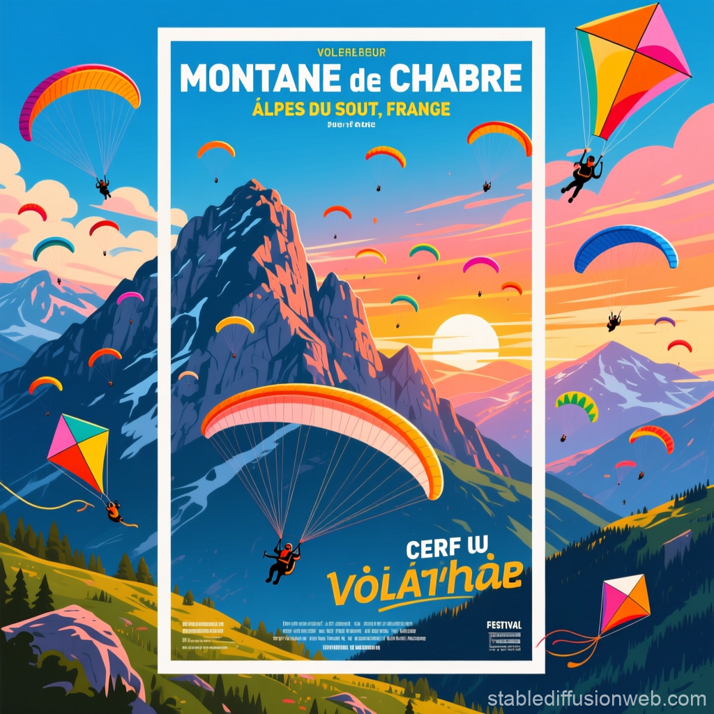 Paragliding Festival at Montane de Chabre in the Alps